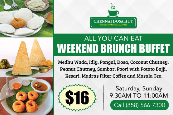 Weekend South Indian brunch buffet near me